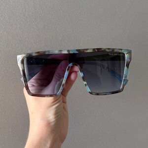 True Religion Blue Tortoise Frame Shield Sunglasses
